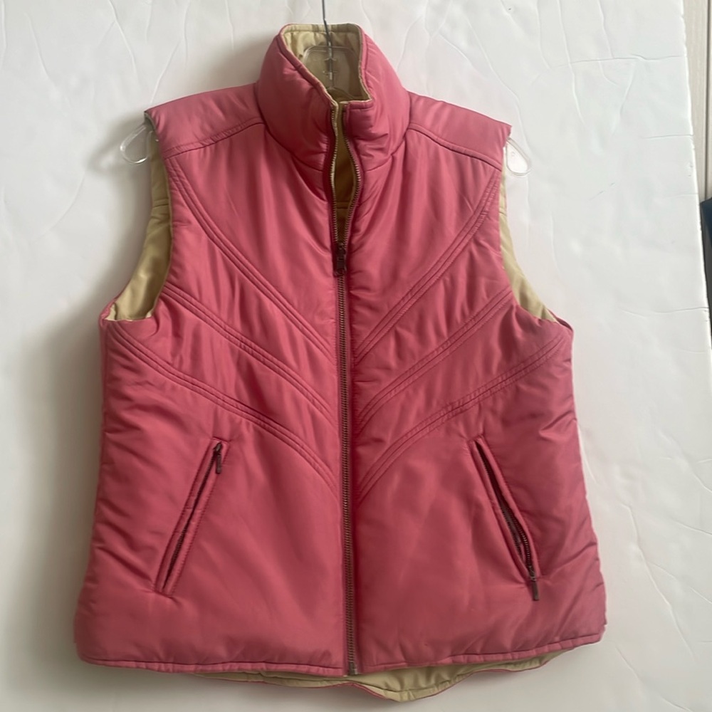 Cabi Womens Pink/Yellow Reversible Vest